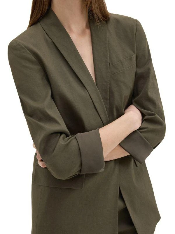 Theory Rolled-Sleeve One-Button Blazer 5