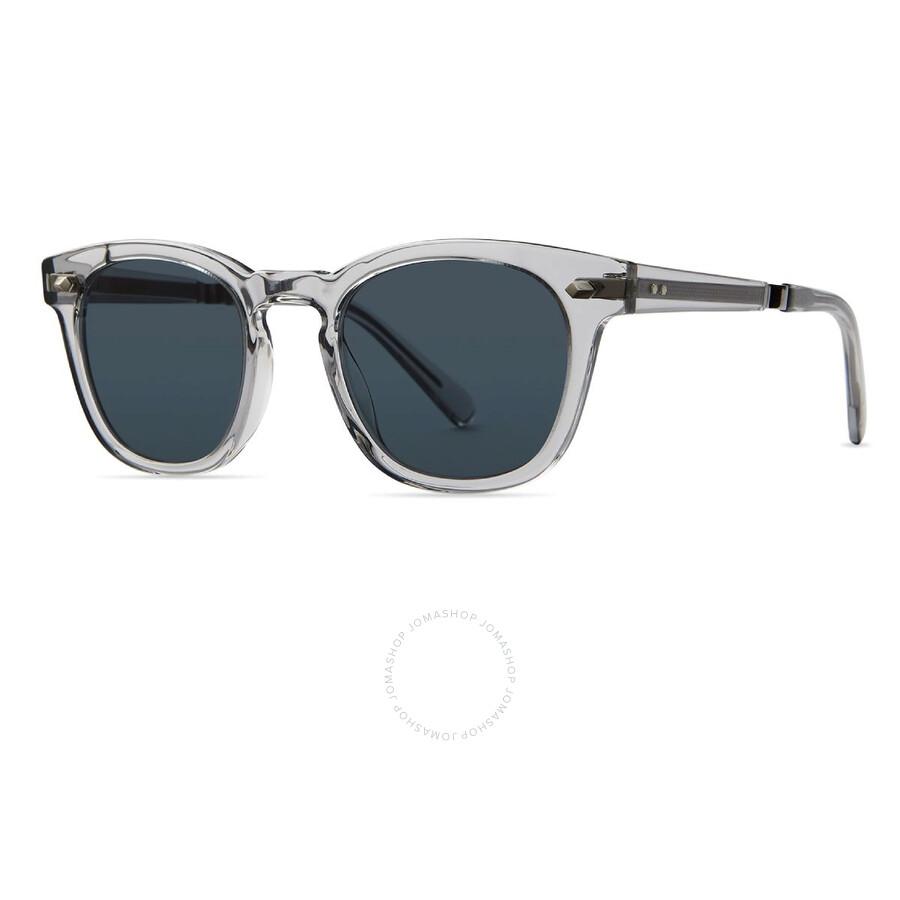 Mr. Leight HANALEI S Bluie Opal Oval Sunglasses ML2022 GRYSTN-PLT/BLUOPL 45