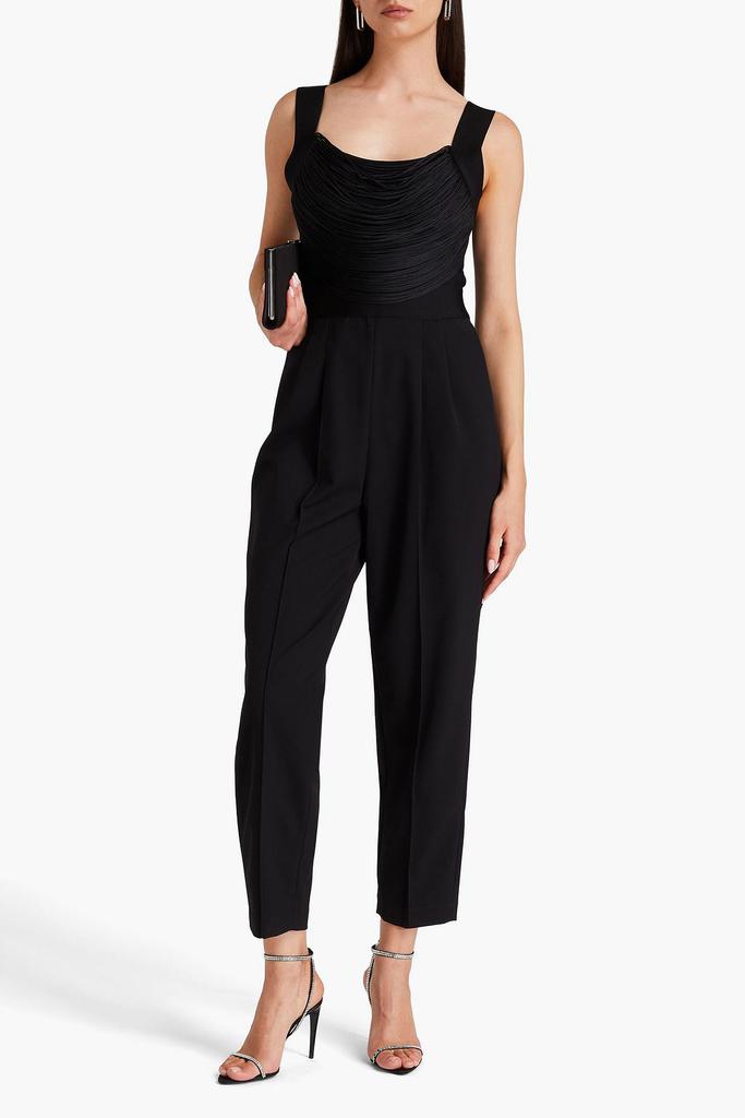 Herve Leger Fringed bandage and crepe jumpsuit