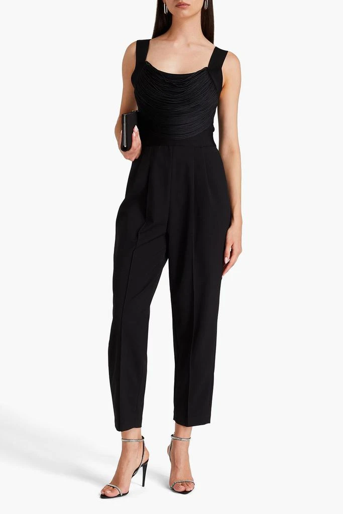 Herve Leger Fringed bandage and crepe jumpsuit 2