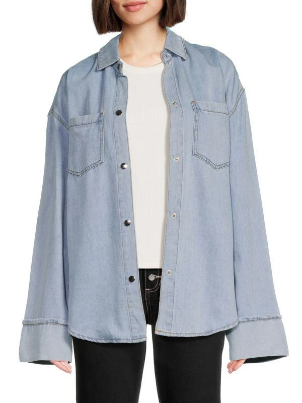 WeWoreWhat Faded Denim Shirt 1
