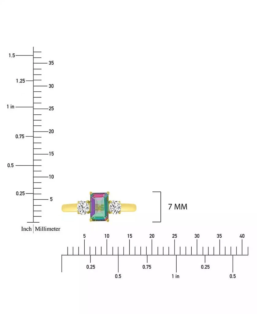 Macy
s Mystic Green Quartz and White Topaz Ring in 10k Yellow Gold 6