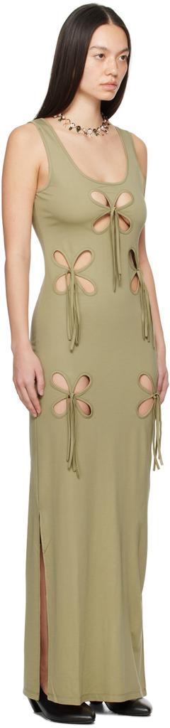 J.Kim Khaki Staple Petal Maxi Dress