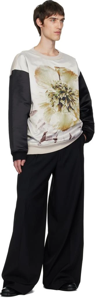 Dries Van Noten Off-White 
Black Paneled Sweatshirt 4