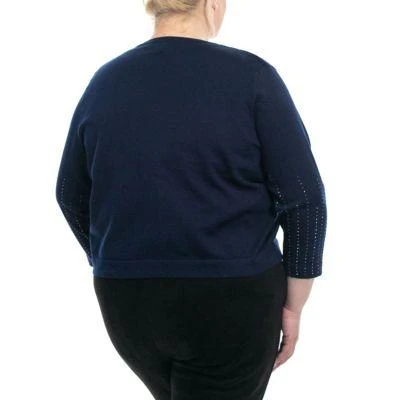 Nina Leonard Leonard 3 4 Sweater Bolero Heat Seal Detail 2