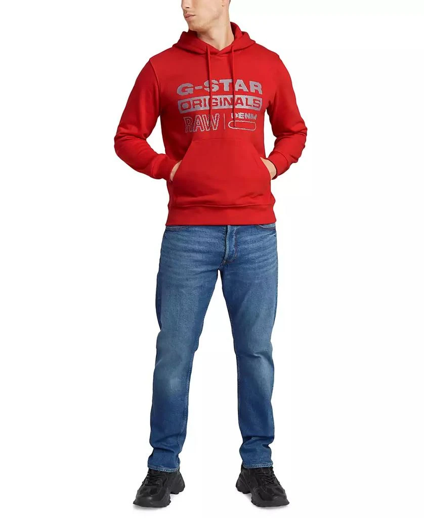 G-Star Men's Distressed Originals Regular-Fit Logo Print Fleece Hoodie 5