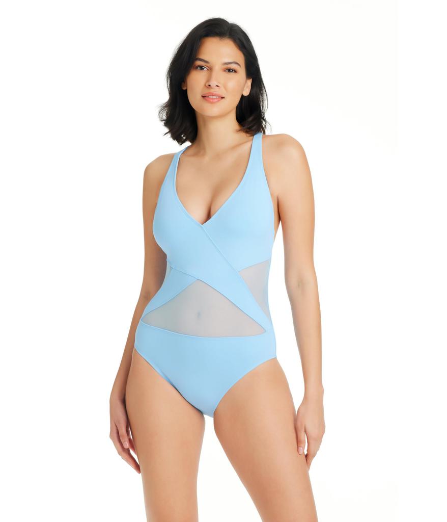 Bleu Rod Beattie Don’t Mesh With Me V-Neck One-Piece