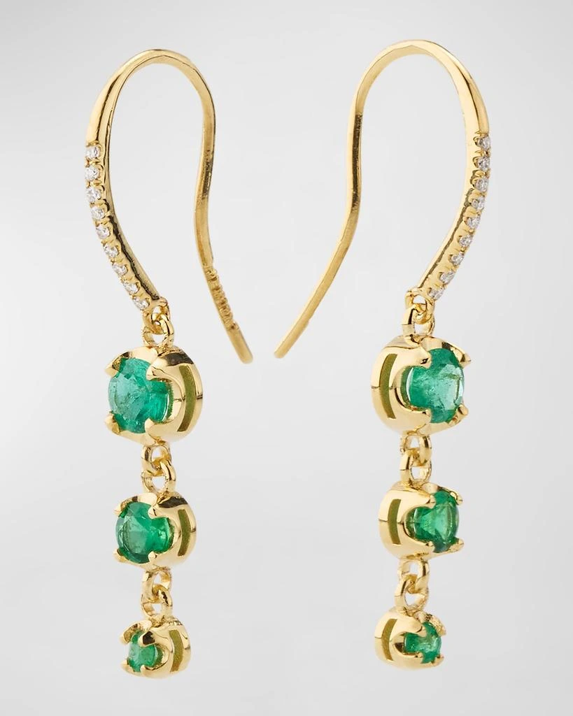 Jennifer Meyer 3 Graduated Illusion-Set Emerald Drop Earrings 3