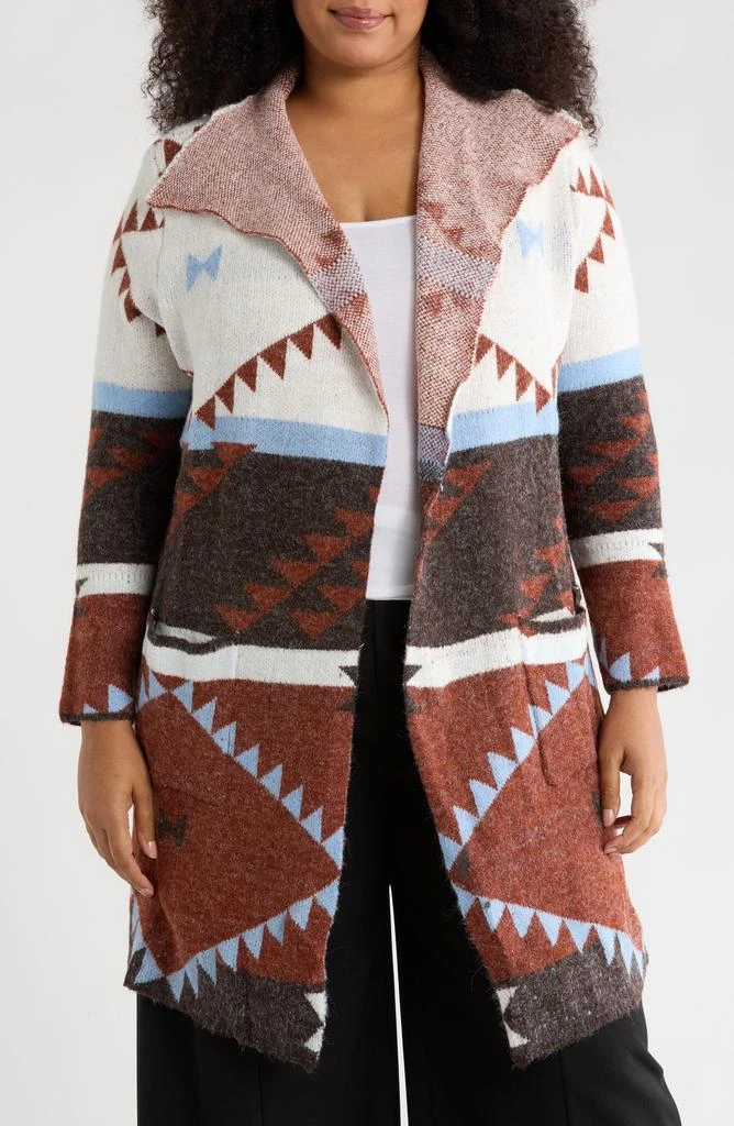 Joseph A Geometric Sweater Coat