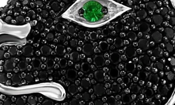 Effy Sterling Silver Black Spinel Panther Pendant Necklace 2