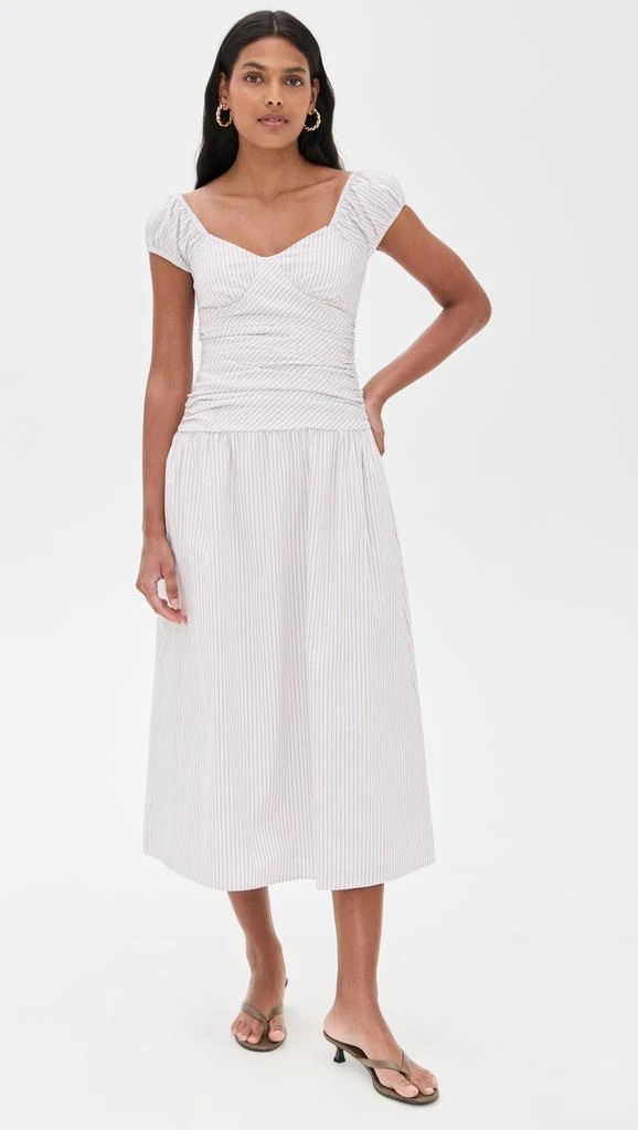 Wayf Ruched Waist Midi Dress 6