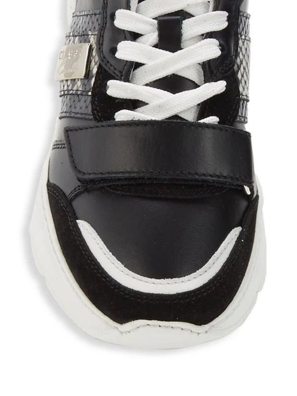 cavalli CLASS Snakeskin Embossed Leather Platform Sneakers 5