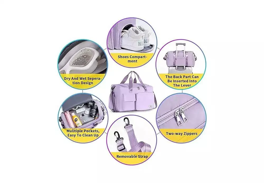 Urtala Women
s Gym Duffle Bag with Shoes Compartment, 37L Capacity, Ideal for Travel, Gym, Sports, Duffel, Weekender 4