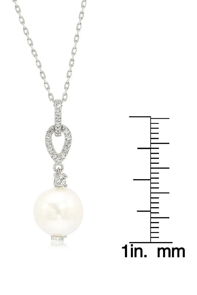 Suzy Levian Sterling Silver 10mm Freshwater Pearl
Created Sapphire Pendant 3