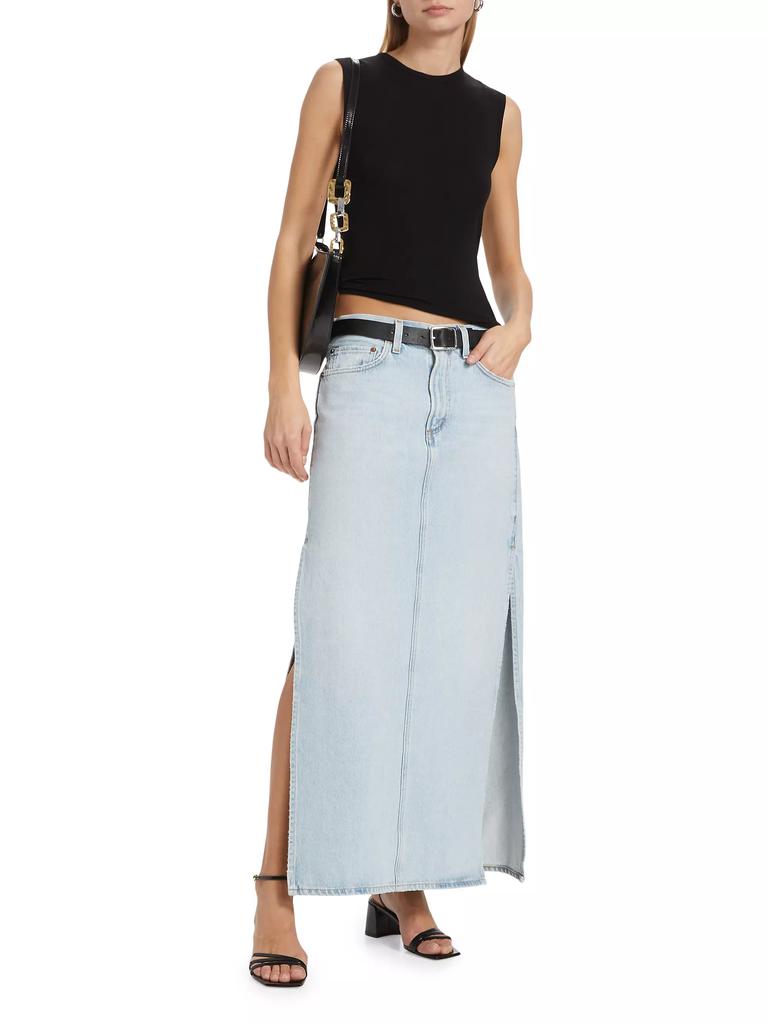 Agolde Astrid Slice Cotton Denim Maxi Skirt