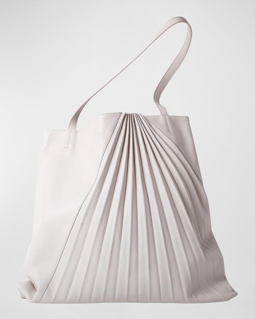 Sabrina Zeng Chiaroscuro Pleated Lambskin Tote Bag