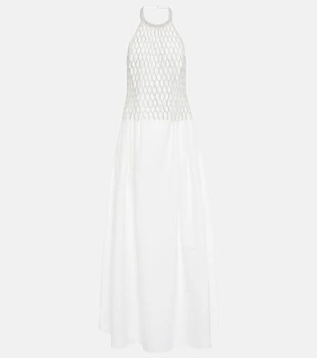 Brunello Cucinelli Embellished cotton-blend gown 1