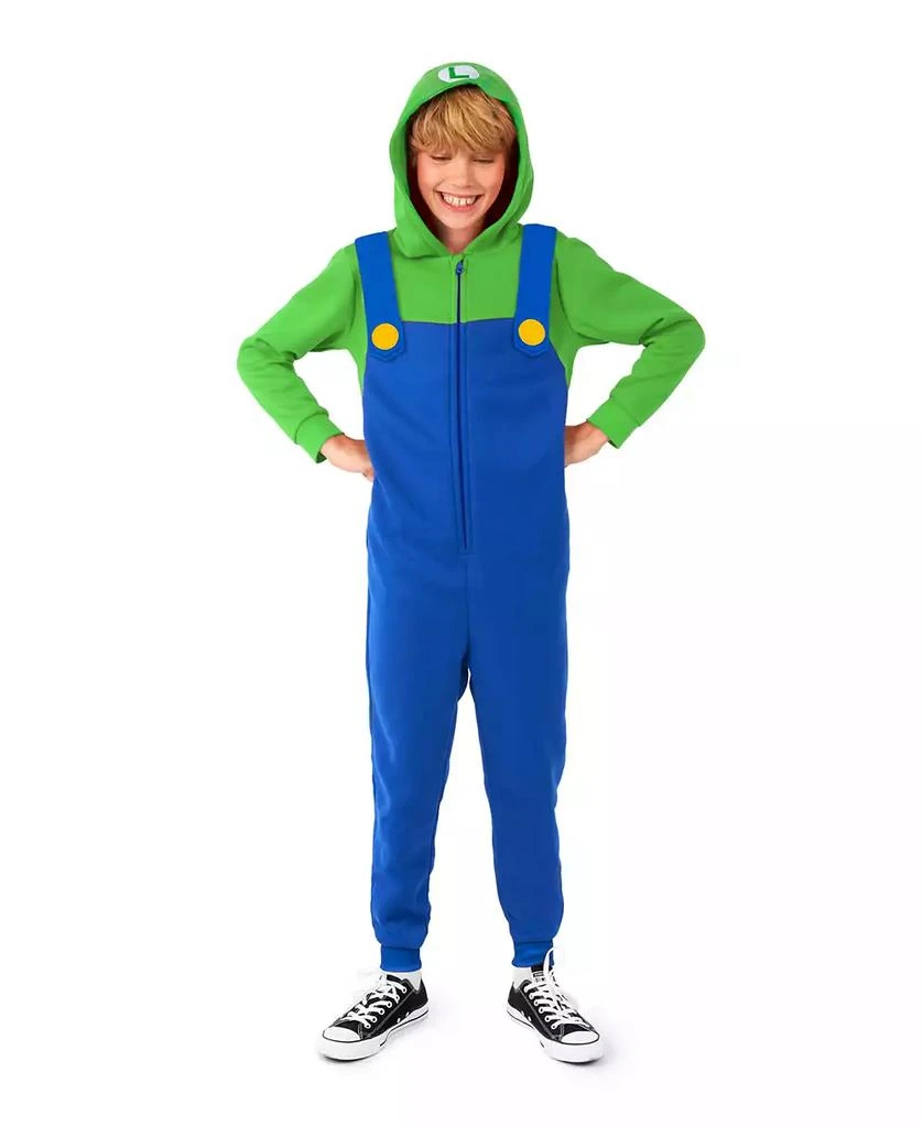 OppoSuits Little and Big Boys Luigi Zip Up Onesie Outfit 1