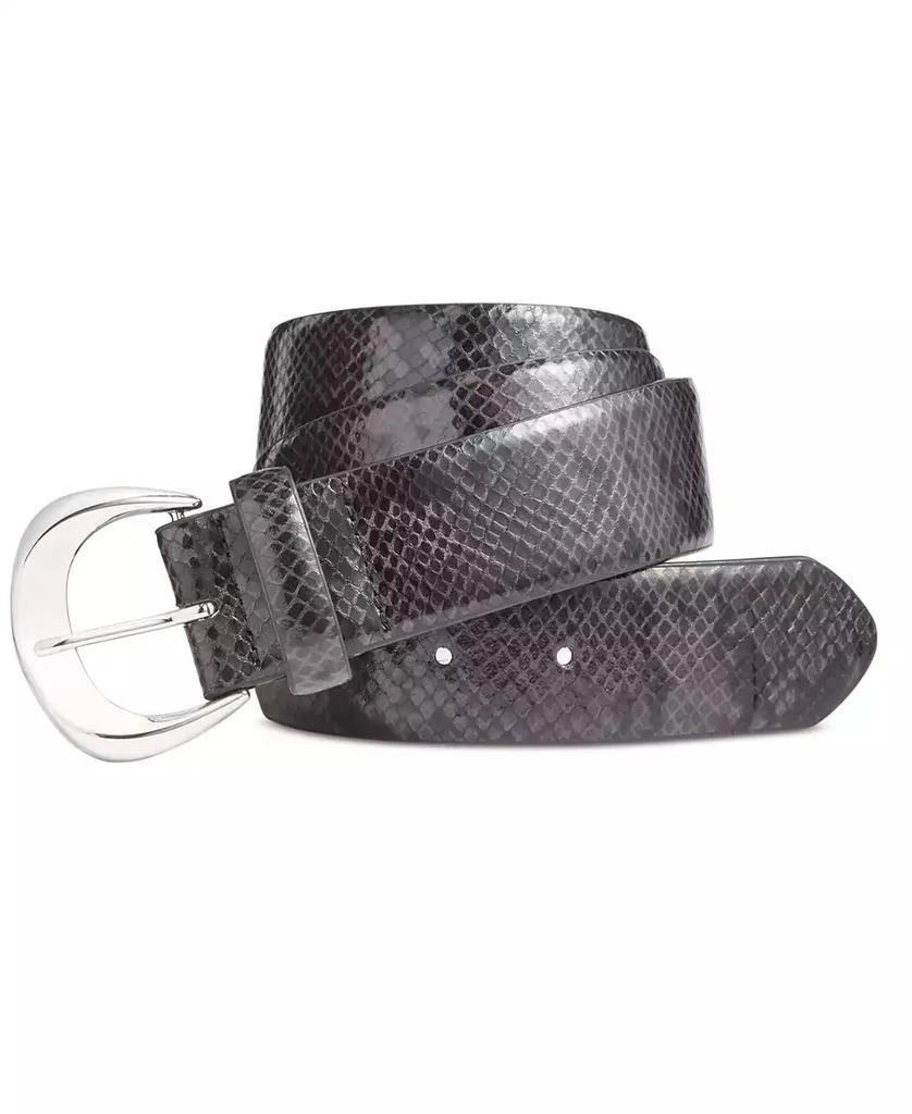 INC International Women's Snake-Embossed Faux-Leather Belt, Created for Macy's 1