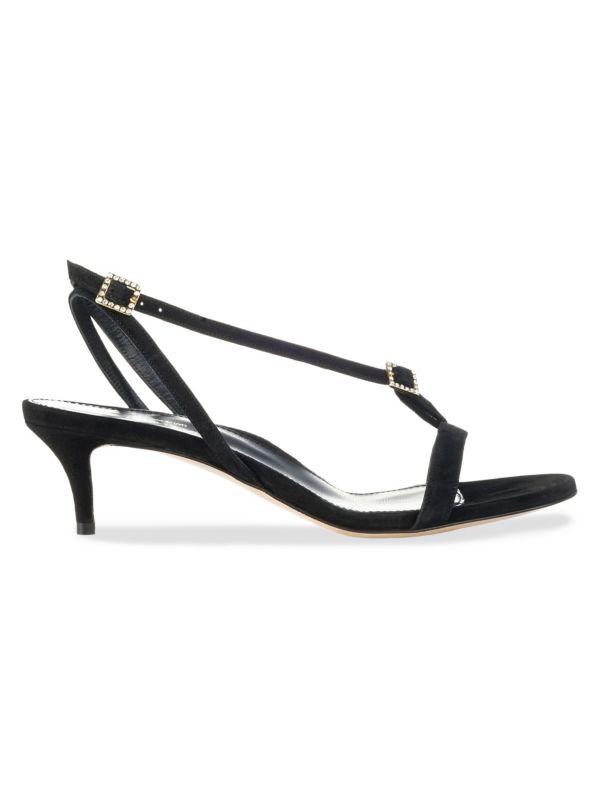 Marion Parke Isa Crystal Kitten Heel Slingback Sandals