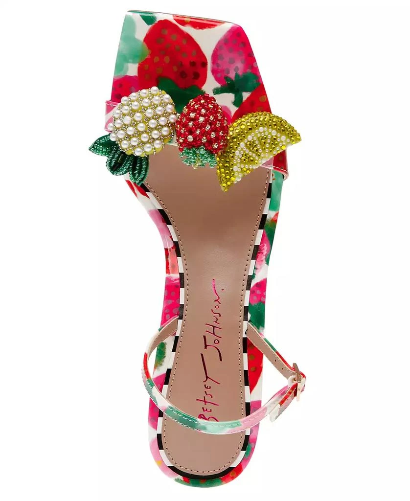 Betsey Johnson Women's Colson Fruit Kitten-Heel Dress Sandals 4
