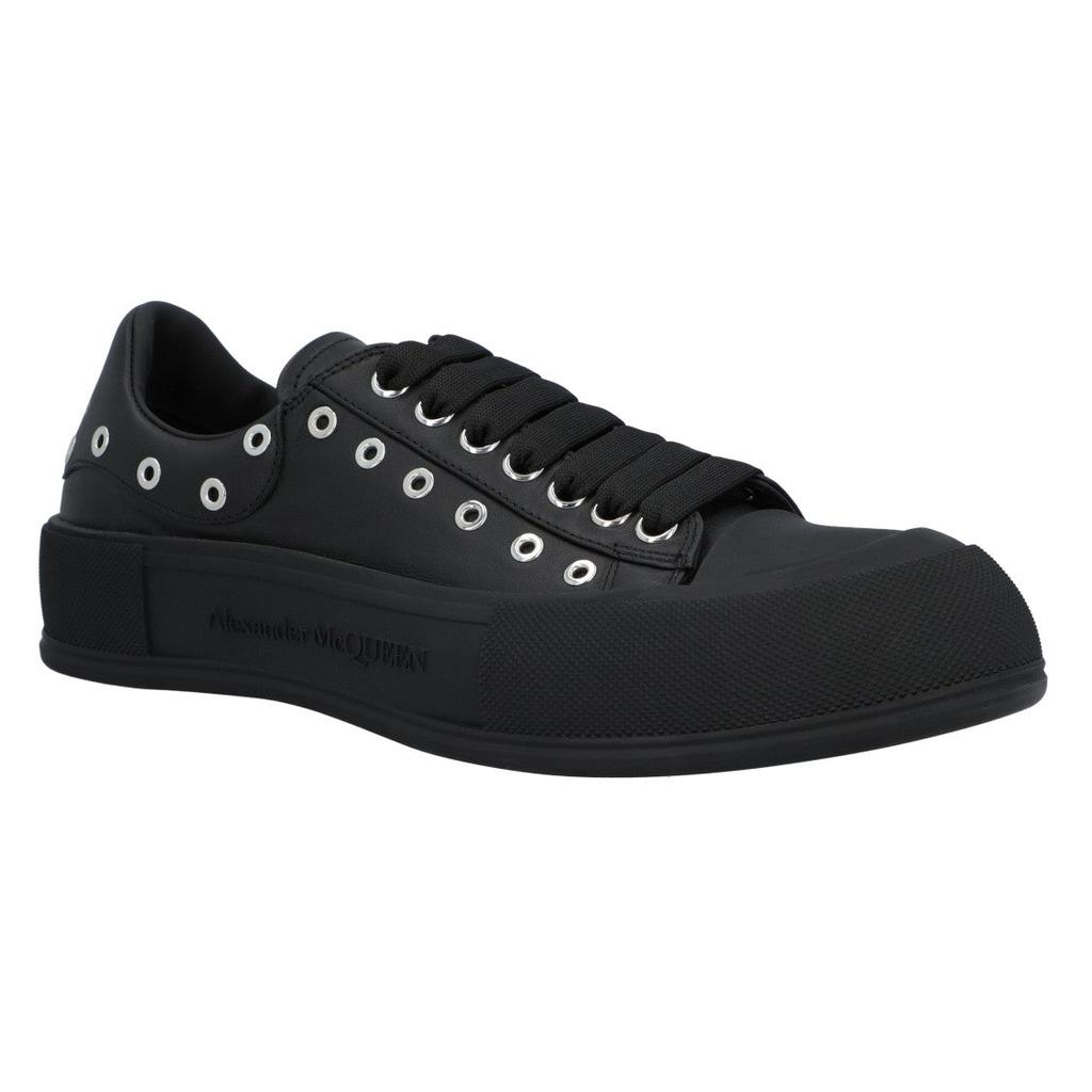 Alexander McQueen Deck Plimsoll In Black/Silver