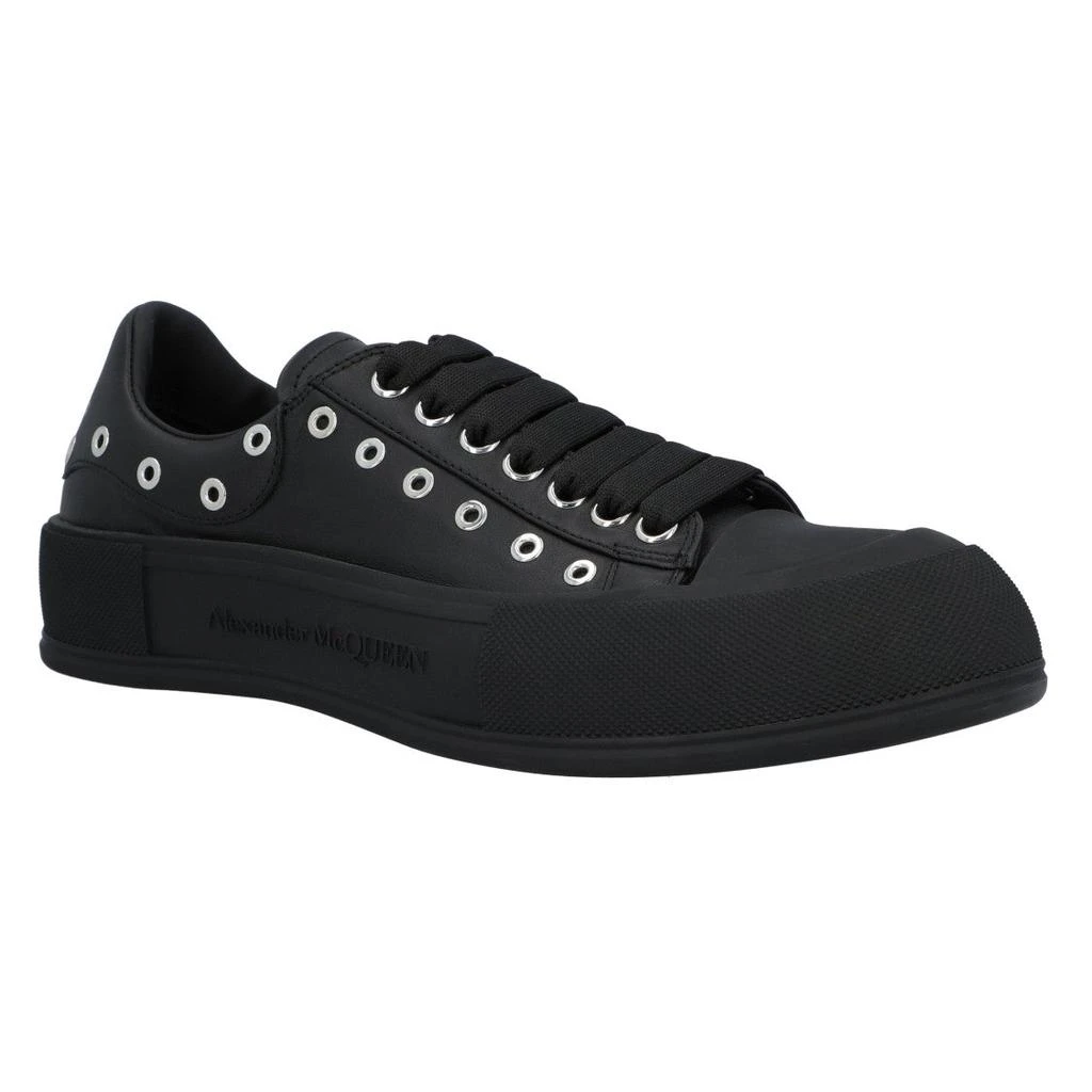 Alexander McQueen Deck Plimsoll In Black/Silver 1