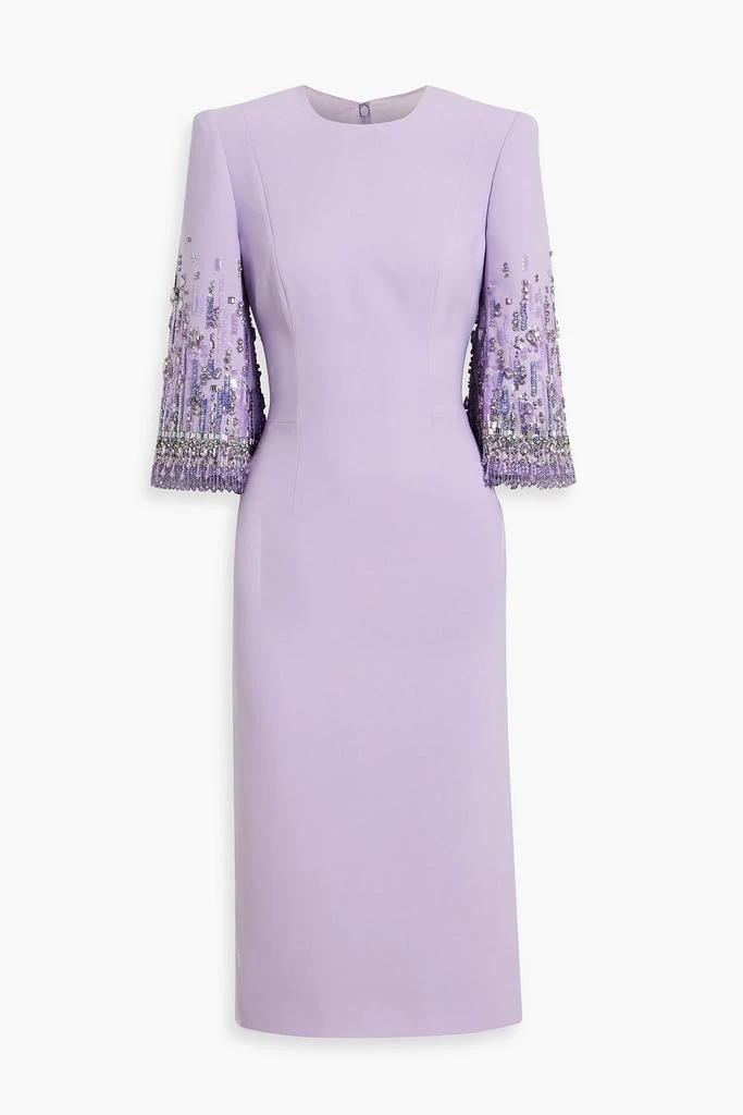 Jenny Packham Bergman embellished crepe midi dress 1