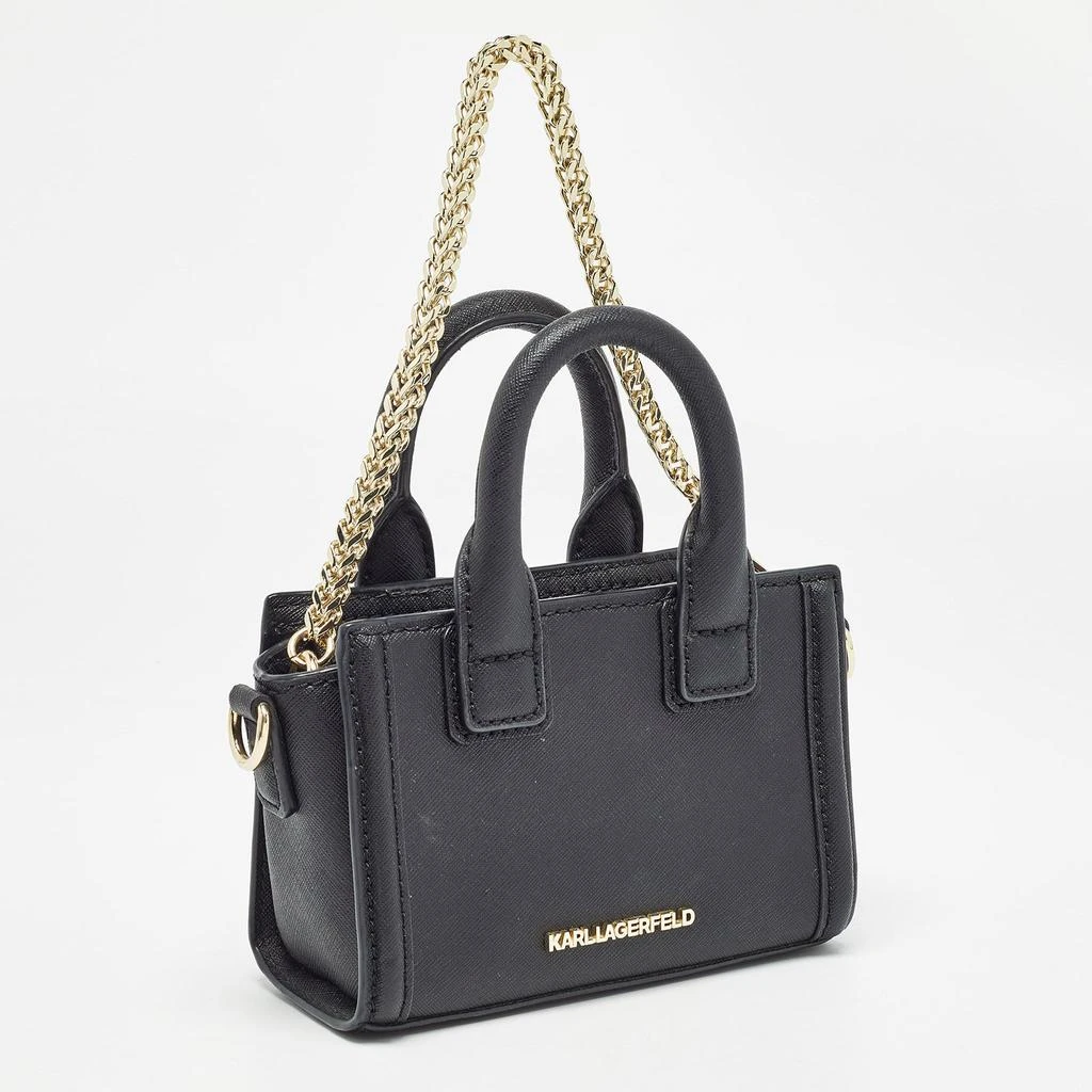 Karl Lagerfeld Paris Black Saffiano Leather Micro K Klassik Tote 2