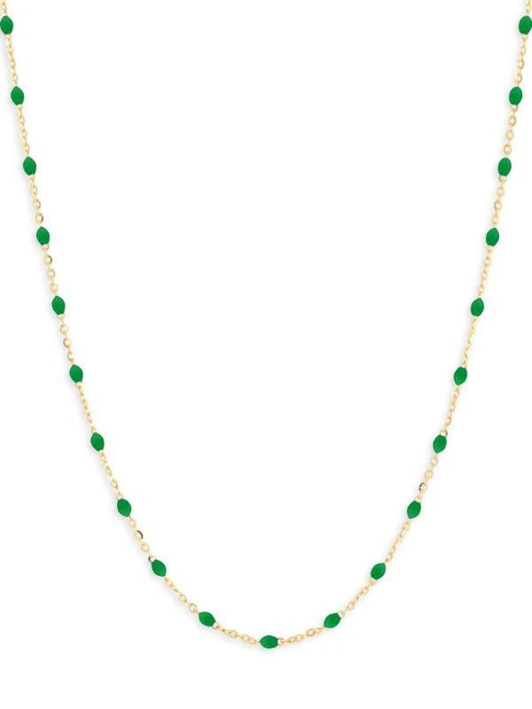 Saks Fifth Avenue 14K Yellow Gold & Enamel Beaded Cable Chain Necklace 1
