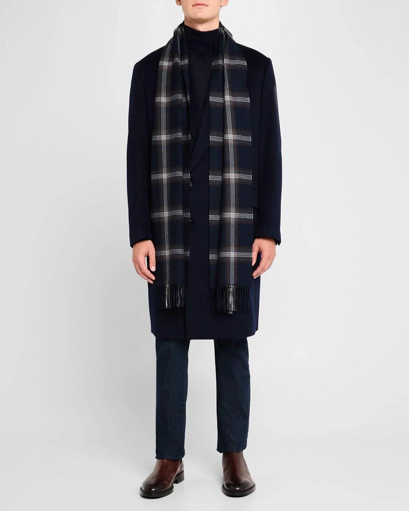 Eton Men's Prince Of Wales Merino Wool Scarf 2