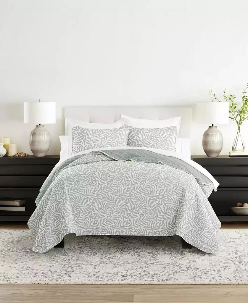 IENJOY HOME Tossed Ferns Reversible 2-Pc. Quilt Set 1