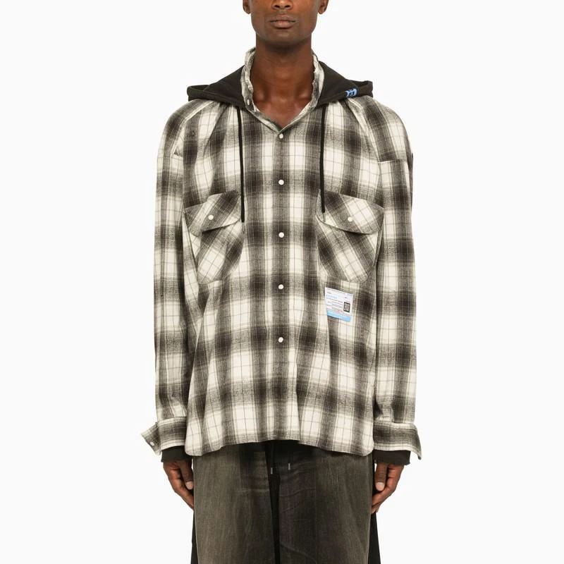 Maison MIHARA YASUHIRO Maison MIHARA YASUHIRO and grey checked flannel shirt 1