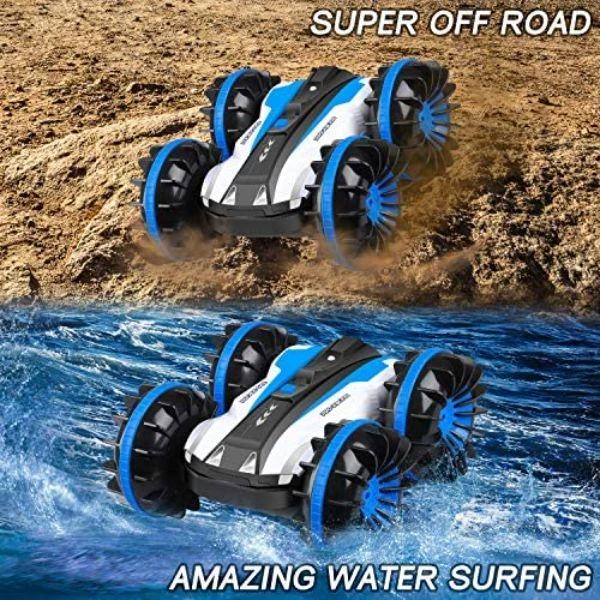 netjett Netjett  2.4 GHz YEZI Amphibious Radio Control Car with Remote Control Boat Waterproof Radio Control Monster Truck Stunt for Kids 2