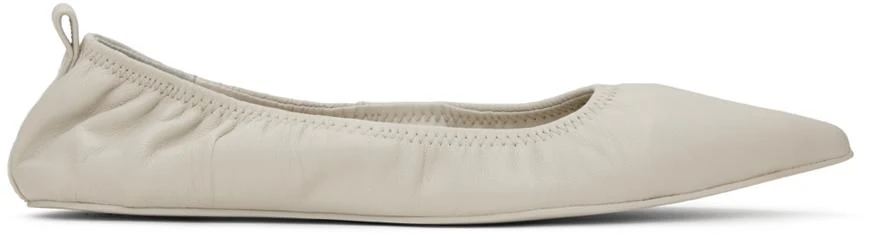 St. Agni White Pointed Toe Ballerina Flats 1