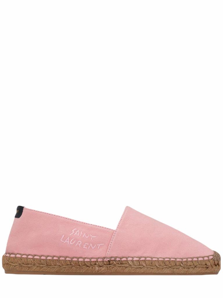 NA Saint Laurent embroidered espadrilles in pink canvas