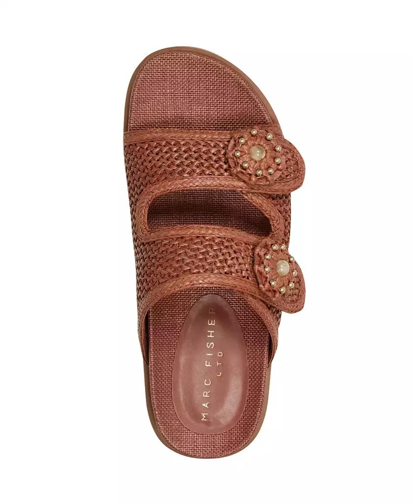 Marc Fisher Women's Valena Woven Double Strap Flat Sandals 4