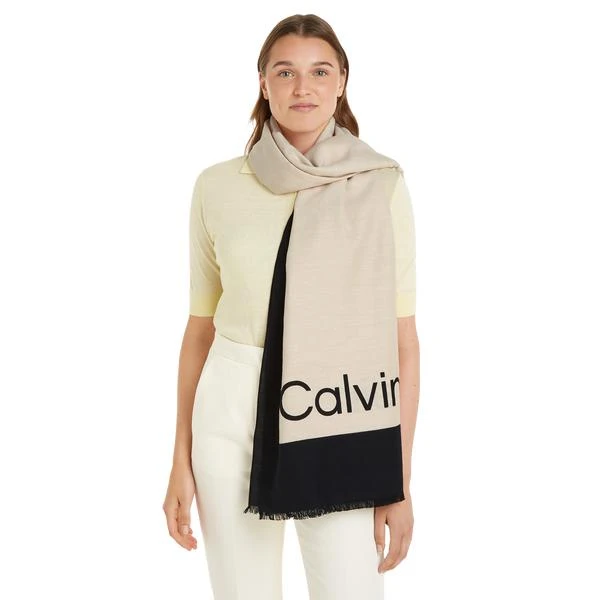 Calvin Klein Linen-blend scarf with logo 1