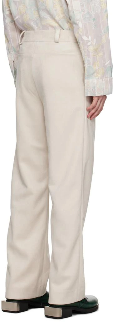 young n sang Beige Faux-Suede Trousers 3