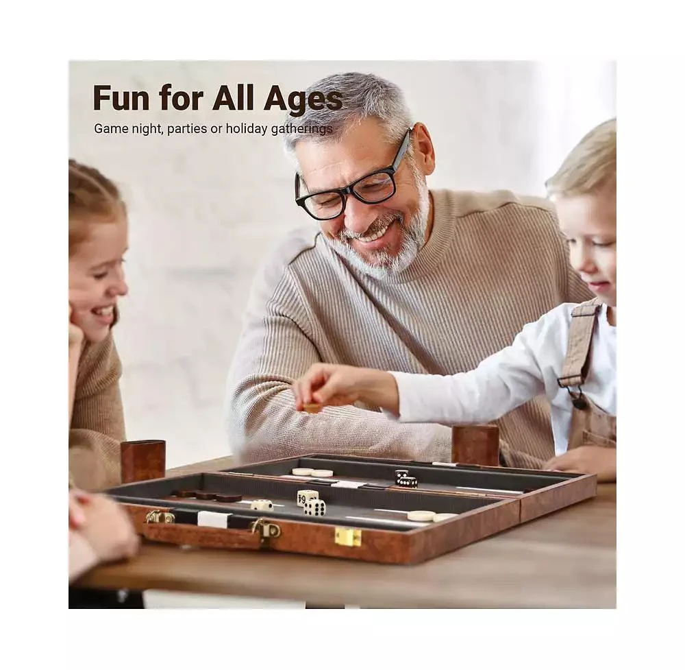 ROPODA Backgammon Board Game Set (15 Inches) for Adults and Kids - Classic Board Strategy Game 5
