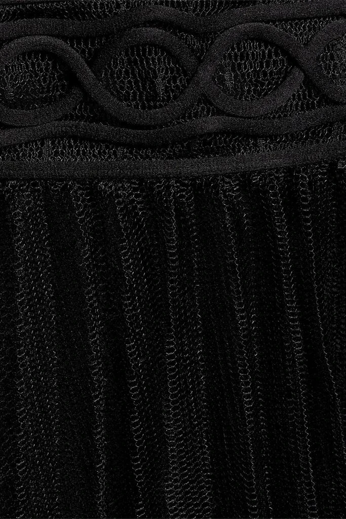RED Valentino Cord-trimmed pleated point d'esprit mini dress 4