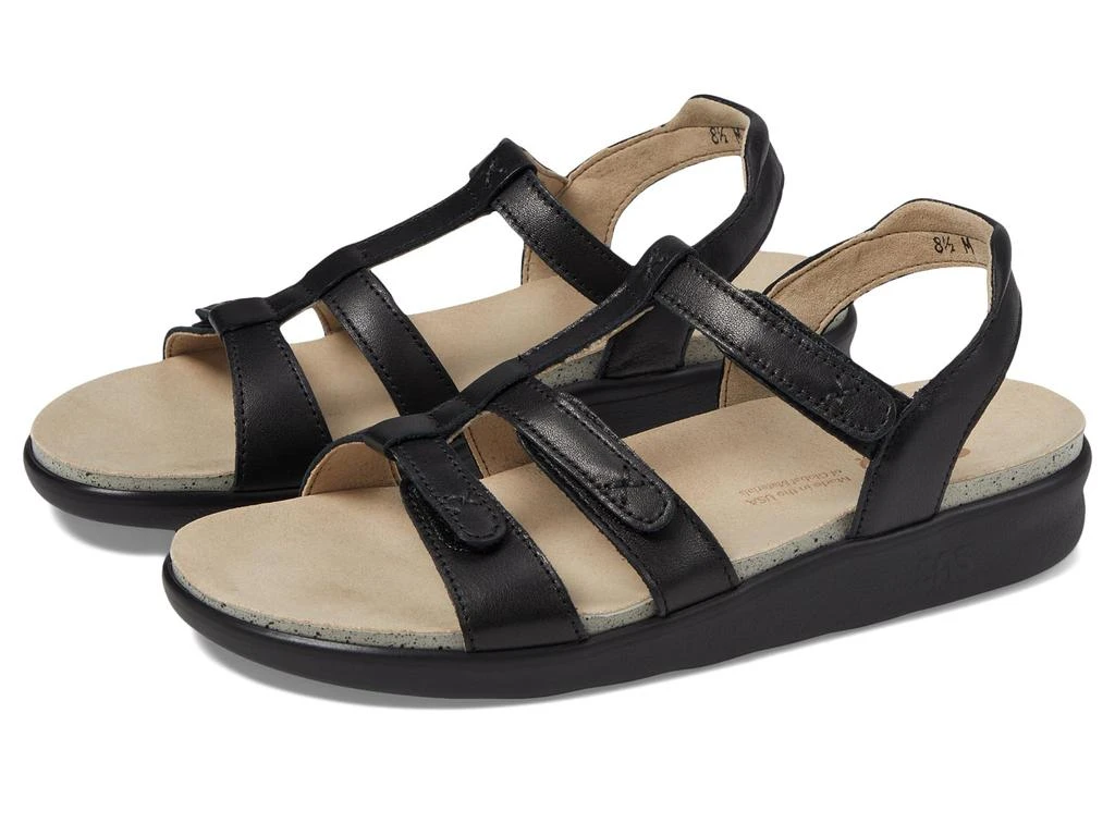 SAS Tan and Black Comfort Sandals with Adjustable Straps Relaxed Heel Strap Sandal | SAS Shoes main image 3