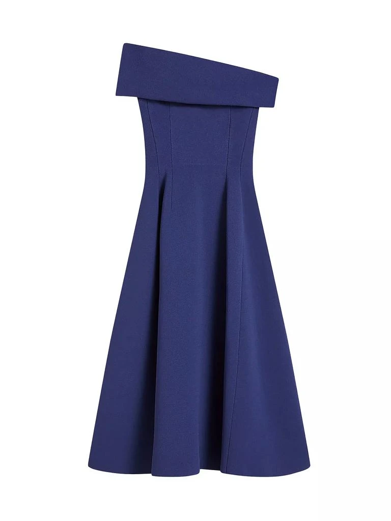 Scanlan Theodore Off-The-Shoulder Crepe Knit Midi Dress 1