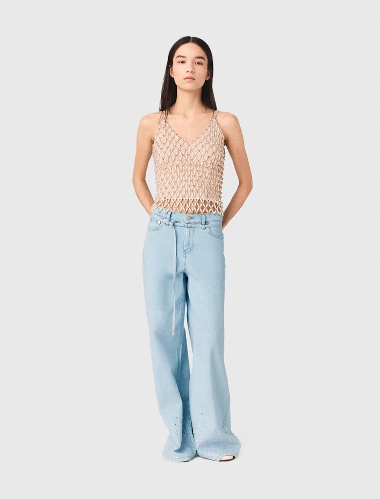 Maje Maje Woman
s polyester Beaded top with lining for Spring/Summer