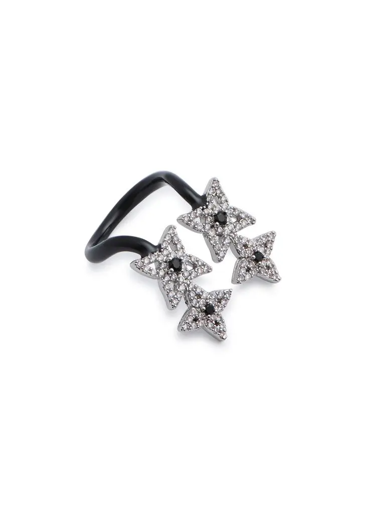 BASLIQ Star Girl embellished enamel ring 4
