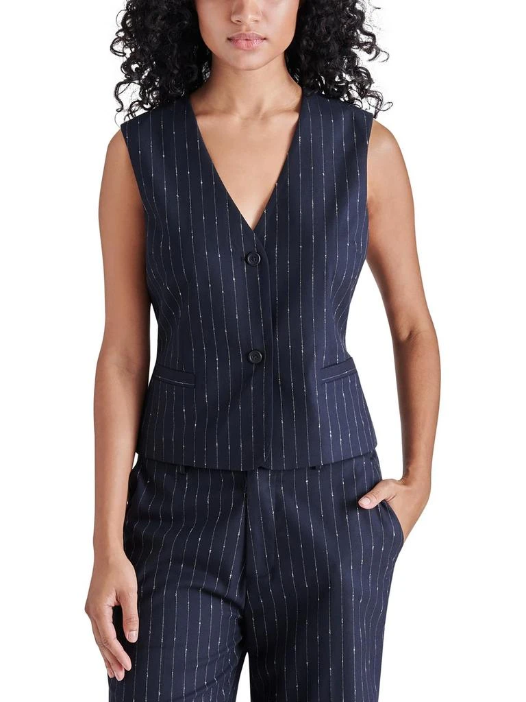 Steve Madden Selene Womens Pinstripe Separate Suit Vest 1