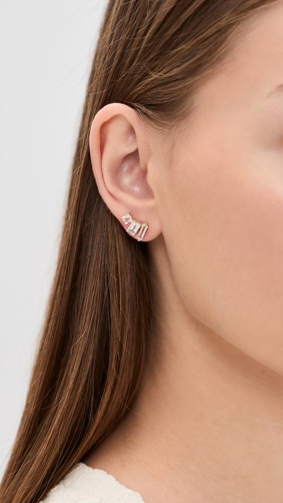 Suzanne Kalan Triple Mixed Shaped White Topaz Earrings