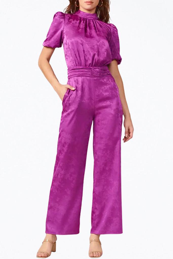 Adelyn Rae Adelyn Rae - THEO OPEN-BACK SATEEN JACQUARD JUMPSUIT