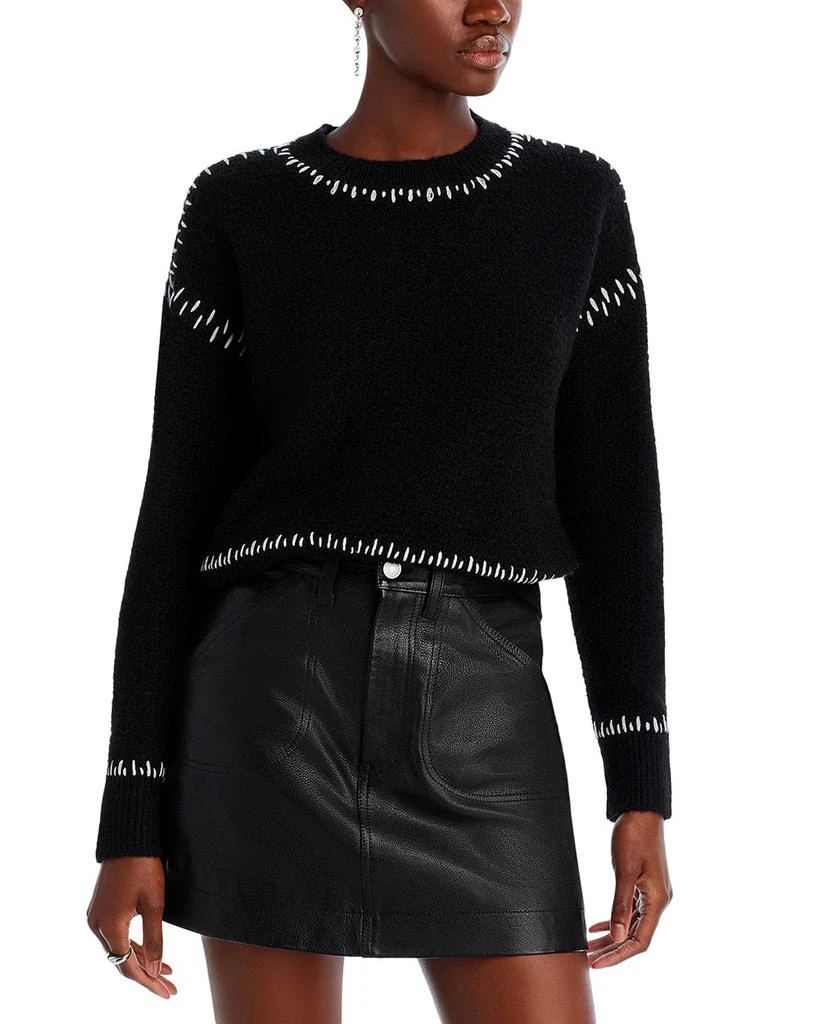 AQUA Contrast Stitch Sweater - Exclusive 1