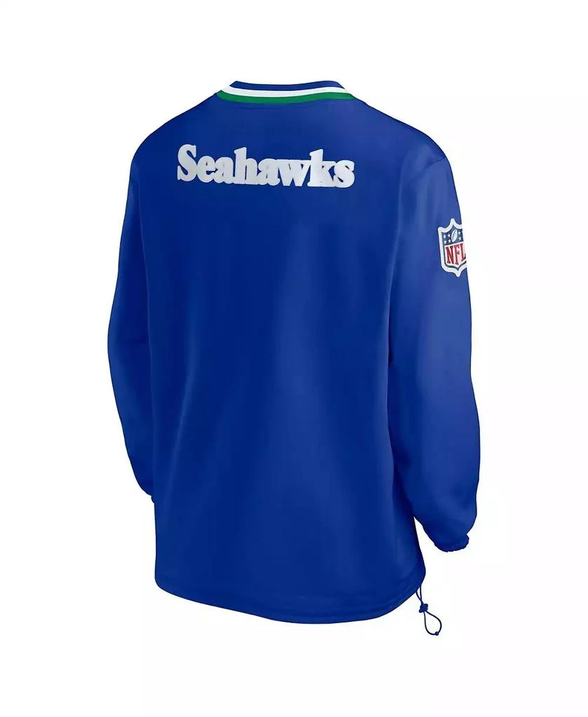 NIKE Men's Royal Seattle Seahawks Throwback V-Neck Pullover Windbreaker 3